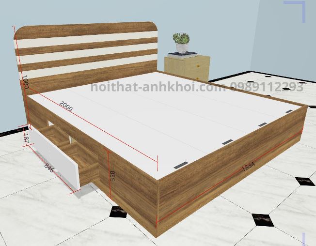 Giường ngủ gỗ công nghiệp